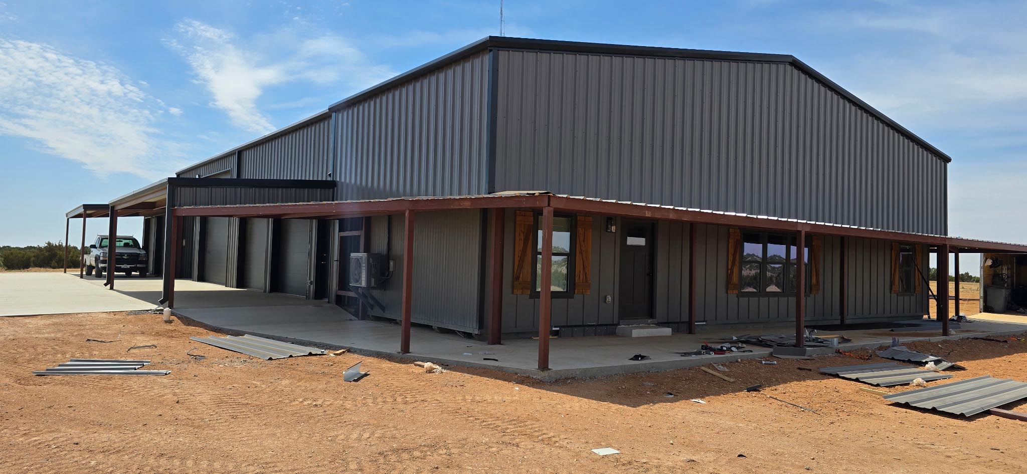 56x50 Roof Extension over Tiny Home after