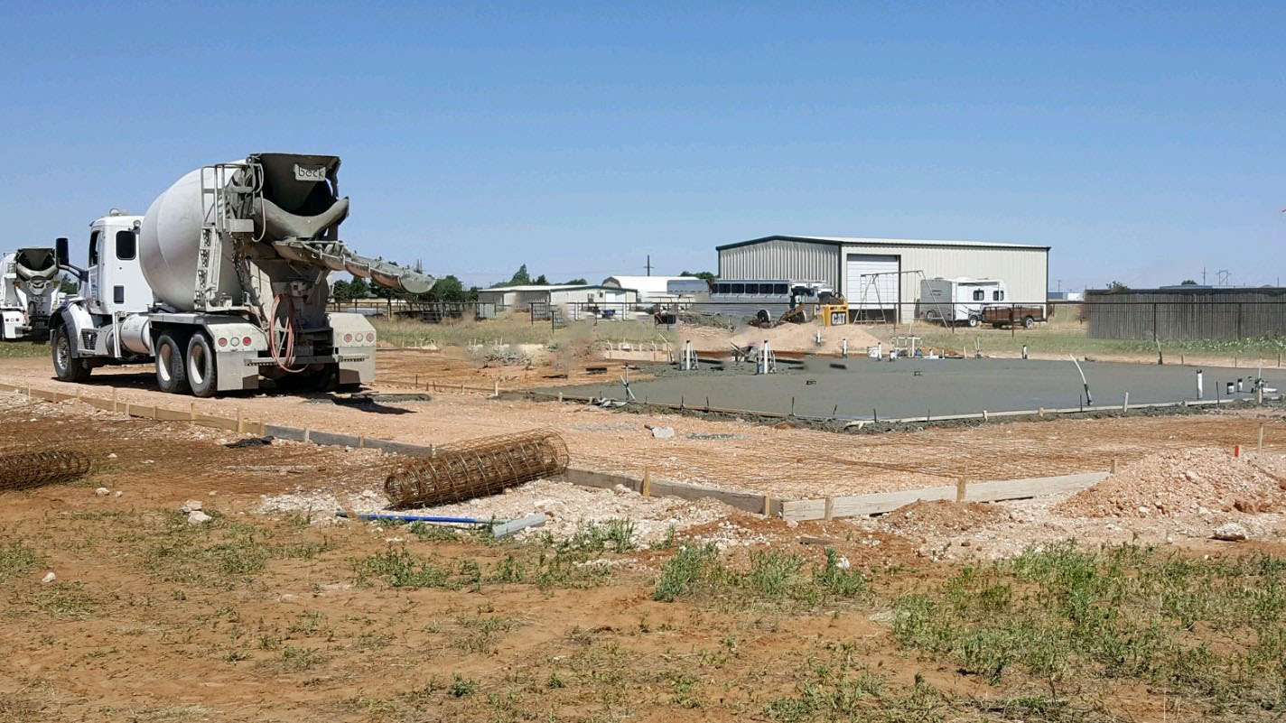 Concrete pour for metal buildings